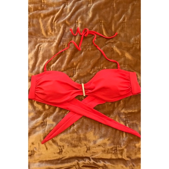 Gap Orange Bandeau/Halter Bikini Top, Size Medium - Picture 4 of 17